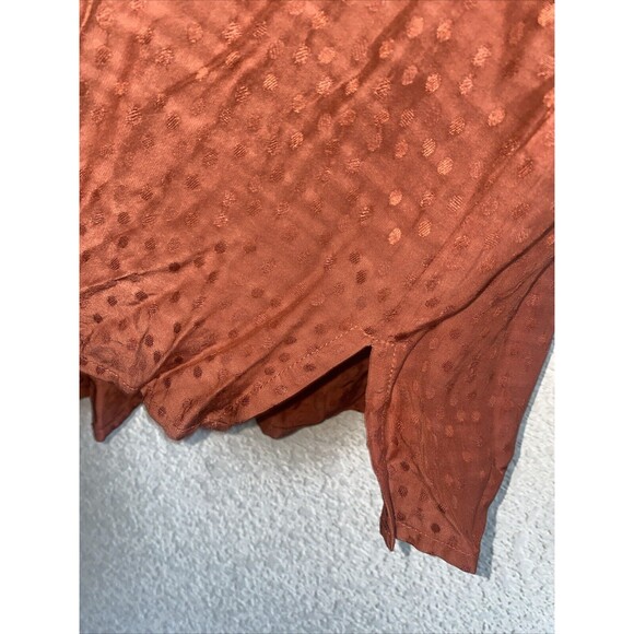 A NEW DAY WOMENS Prairie Peasant Ballon Long Sleeve Blouse Tie Button Front L - Picture 8 of 11